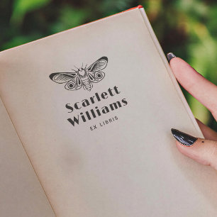 Modern Butterfly Bold Typography Ex Libris Book Self-inking Stamp