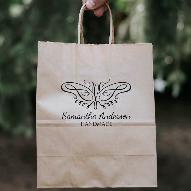 Modern Butterfly Custom Handmade Large  Rubber Stamp (Creator Uploaded)