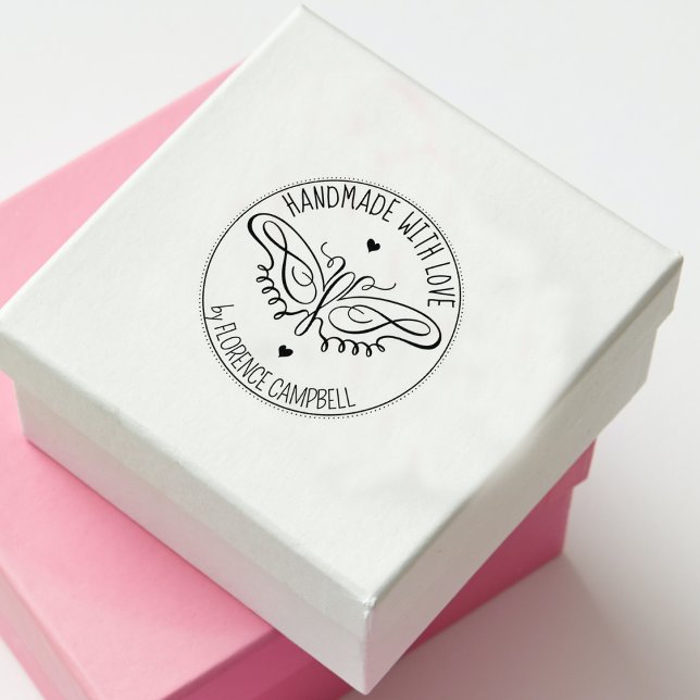 Modern Butterfly Custom Handmade with love,    Rubber Stamp (Creator Uploaded)