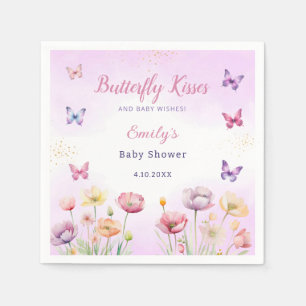 Modern Butterfly floral pink girl baby showers Napkin