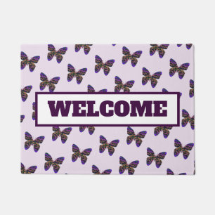Modern Butterfly Pattern Front Door Welcome Doormat