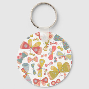 Modern Butterfly Pattern Key Ring