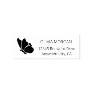 Modern Butterfly Return Address Self-inking Stamp
