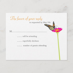 Modern Butterfly RSVP Card - Colour