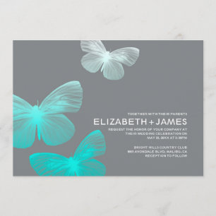 Modern Butterfly Wedding Invitations