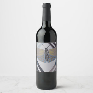 Modern Butterfly  Wine Label
