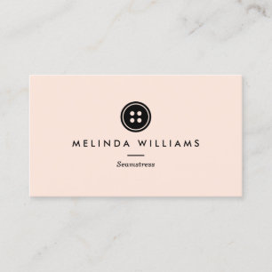 Modern Button Logo Seamstress, Sewing, Tailor III Business Card