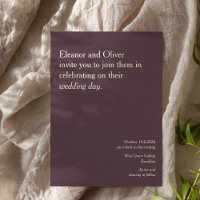 Modern Cabernet Wine Typography Stylish Wedding