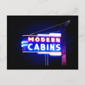 Modern Cabins-Rt. 66 Neon Park, St. Robert, MO Holiday Postcard