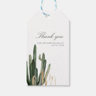 Modern Cactus Baby Gift Tag - 2 x 3.5 inch