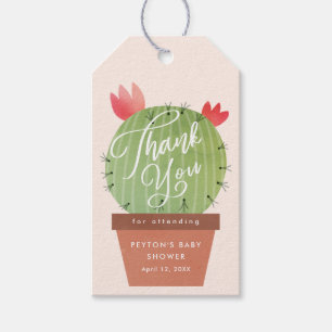 Modern Cactus Baby Shower Thank You Favour Gift Tags