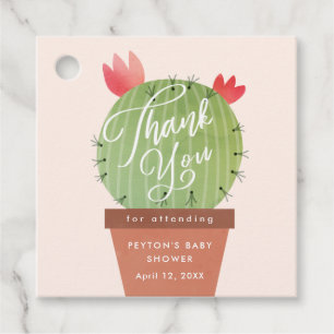Modern Cactus Baby Shower Thank You Favour Tags
