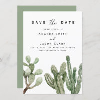 Modern Cactus Desert Boho Save The Date Wedding 