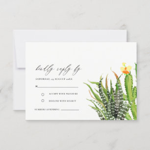 MODERN CACTUS FLORAL GARDEN WATERCOLOR RSVP