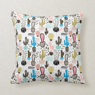 Modern Cactus Geometric Pattern Cushion