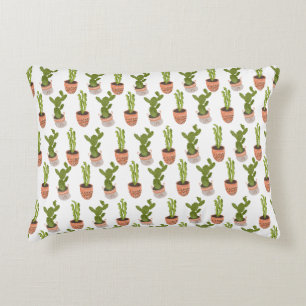 Modern Cactus Houseplants Hand Drawn Design Decorative Cushion