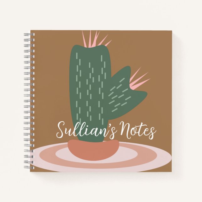 Modern Cactus Plant Pointy Reminder Notebook (Front)