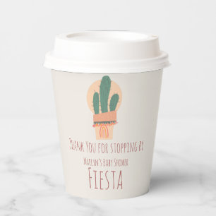 Modern Cactus Potted Plant Rainbow Party Paper Cups