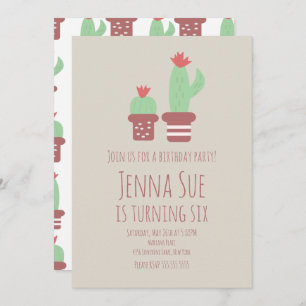 Modern Cactus Potted Plants Birthday Party