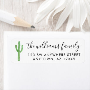Modern Cactus Script Return Address