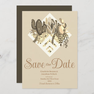 Modern Cactus & Succulents Wedding Save The Date