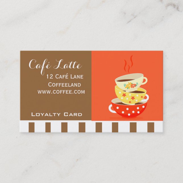 Modern cafe Loyalty Card for coffee (Front)