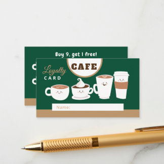 Modern Cafe Shop & Coffee Loyalty Card