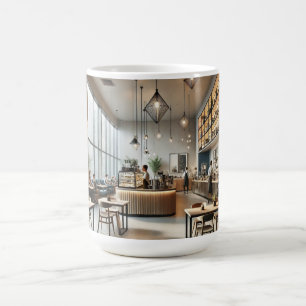 Modern Cafe Watercolor Painting Mug