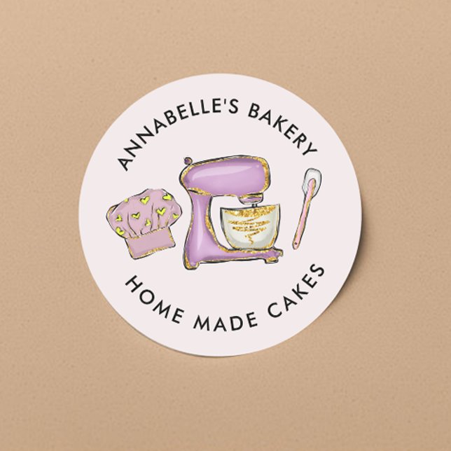 Modern Cakes & Sweets Cupcake Home Bakery Classic Round Sticker (Creator Uploaded)