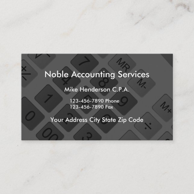 Modern Calculator CPA Accountant Business Card (Front)