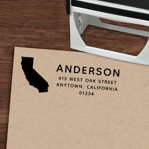 Modern CALIFORNIA State Shape Return Address Self-inking Stamp