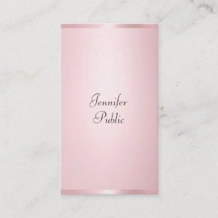 Modern Calligraphed Elegant Rose Gold Template Business Card