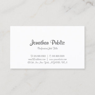 Modern Calligraphed Script Minimalist Template Business Card