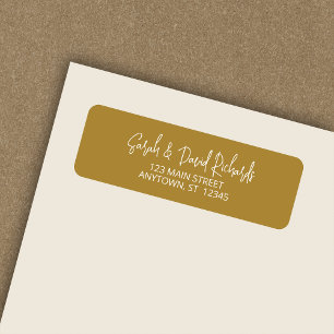 Modern Calligraphic Gold Return Address