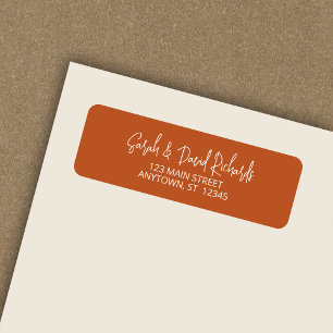 Modern Calligraphic Pumpkin Orange Return Address
