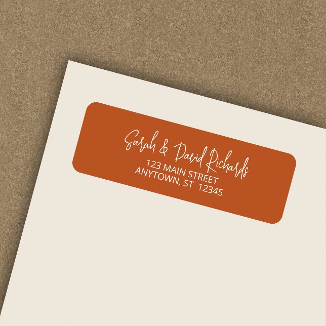 Modern Calligraphic Pumpkin Orange Return Address (Creator Uploaded)