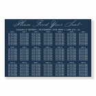 Modern Calligraphy 21 Table Blue Seating Chart