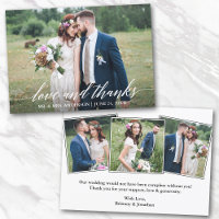 Modern Calligraphy 4 Photos Love Thanks Wedding