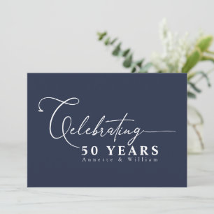 Modern Calligraphy 50th Wedding Anniversary Invita Invitation