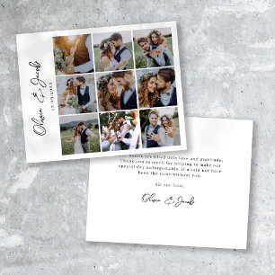 Modern Calligraphy 9 Photo Collage Wedding Thank
