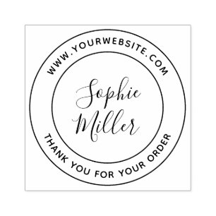 Modern Calligraphy Add Your Company Brand Name Rubber Stamp