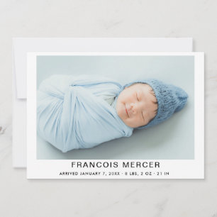 Modern Calligraphy Baby Girl Photo Collage Birth Announcement