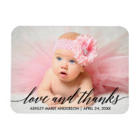 Modern Calligraphy Baby Love and Thanks Photo