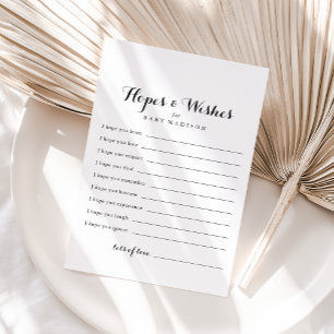 Modern Calligraphy Baby Shower Hopes & Wishes Card