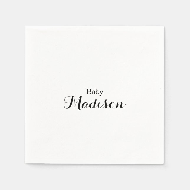 Modern Calligraphy Baby Shower  Napkin (Front)