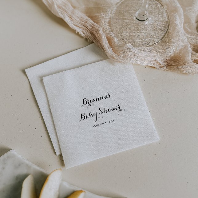 Modern Calligraphy Baby Shower Napkin (Creator Uploaded)
