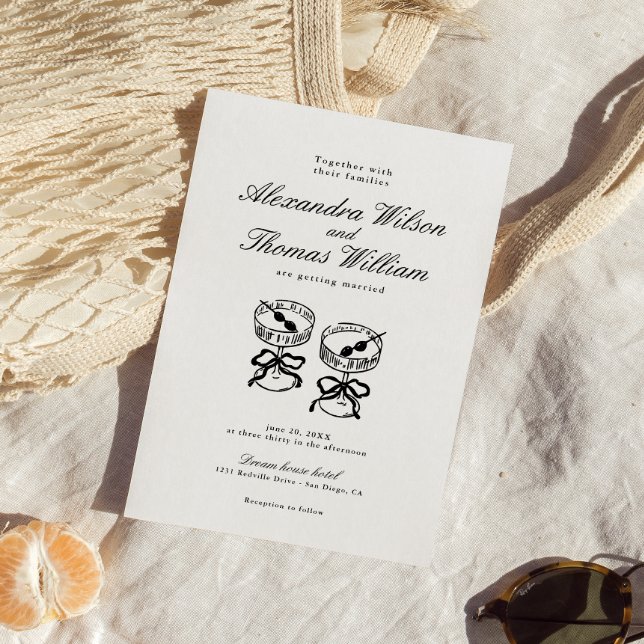 Modern Calligraphy Black and White Wedding Invitation (Creator Uploaded)