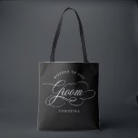 Modern calligraphy black Mother of the Bride Tote Bag<br><div class="desc">A timeless and elegant mother of the bride gift tote bag featuring refined calligraphy script on a classic background,  perfect for a formal and sophisticated wedding celebration. For customisation or additional products featuring this design,  please feel free to contact me.</div>