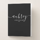 Modern Calligraphy Black Pocket Folder