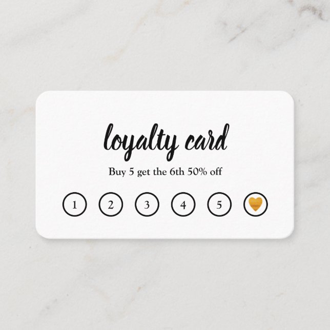 Modern Calligraphy Black & White Minimalist  Loyalty Card (Front)
